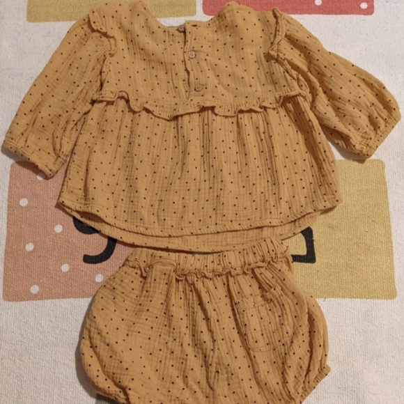 Zara baby girl cotton muslin blouse & bloomers set - Picture 2 of 2